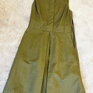 J.Crew Olive Green Caroline Short Casual Dress Size 2 Side Zipper